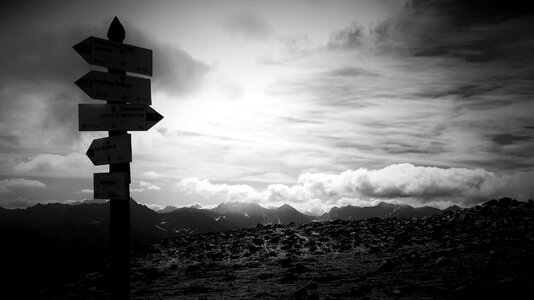 On stage black and white landscape