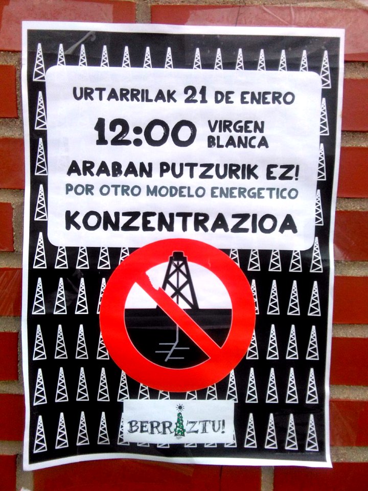 Vitoria - Convocatoria de concentración popular contra el fracking en Álava