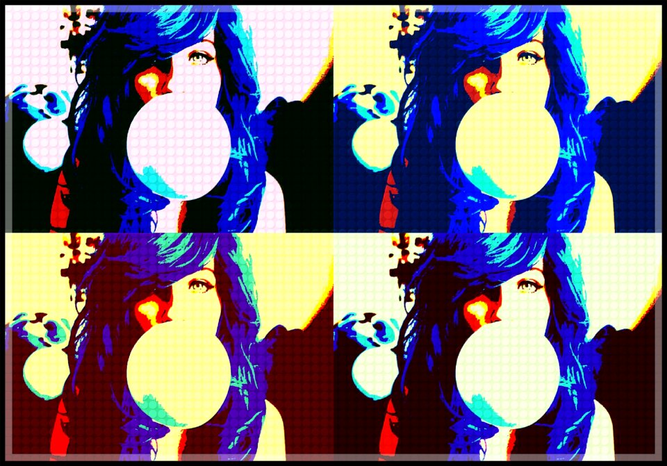 Bubble gum digital art laptop