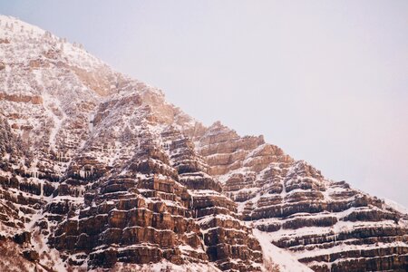 Rock formation snow photo