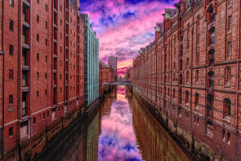 City speicherstadt sunset