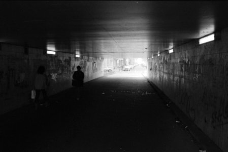 Vluchtroute van de ontvoerders bij het tunneltje Weesperzijde Amstel Hotel, Bestanddeelnr 932-7676