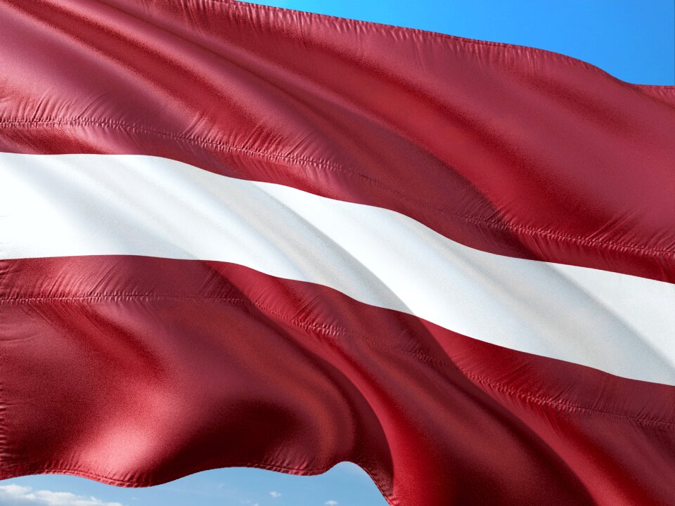 Flag latvia north-eastern europe