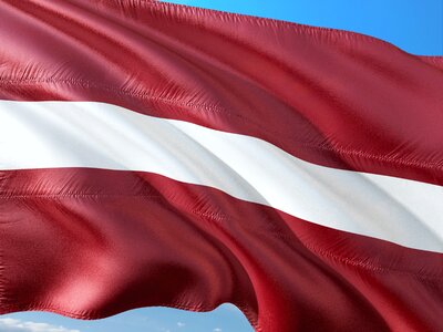 Flag latvia north-eastern europe