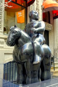 Volumptuous Man On Horse, by Fernando Botero, 1974, bronze - Montreal, Canada - DSC08578