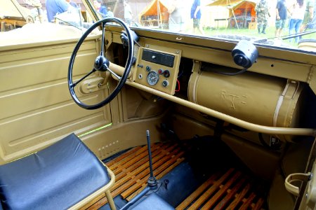 Volkswagen Kübelwagen Type 82 interior - Battle for the Airfield, 2017 - Collings Foundation - Massachusetts - DSC06971