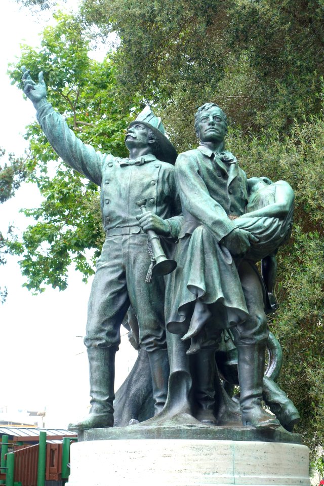 Volunteer Firemen Memorial by Haig Patigian - Washington Square, San Francisco, CA - DSC04876