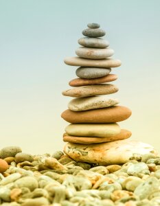 Stone pile balance zen photo