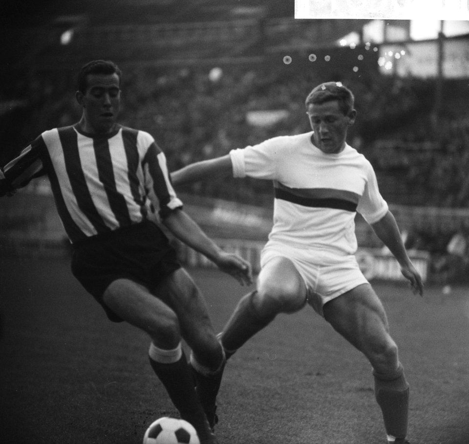 Voetbalwedstrijd DWS tegen PSV te Amsterdam 2-2 Daan Schrijvers tijdens een du, Bestanddeelnr 918-5049