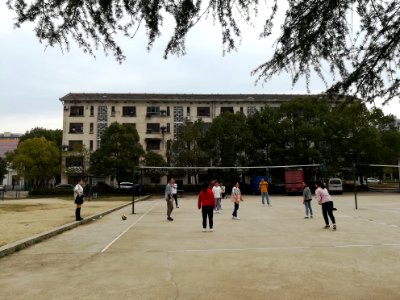 Volleyball court, Loudi Vocational and Technical College, 15 March 2019