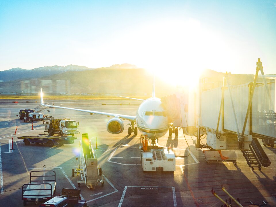 Runway airline truck