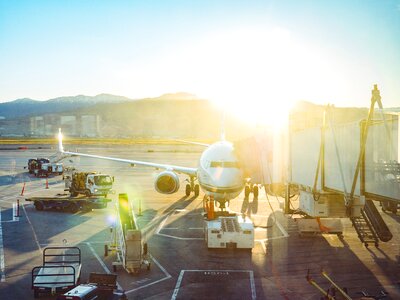Runway airline truck