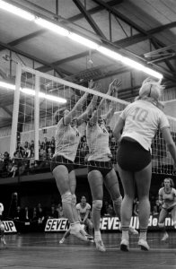 Volleybal Haag 68 tegen GTS (Polen) om kwartfinale Europa Cup . Nederland scoort, Bestanddeelnr 923-2694
