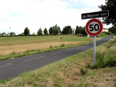 Vitrimont (M-et-M) city limit sign Le Mouton noir