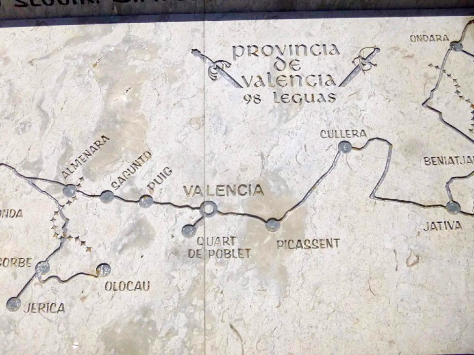 Vivar del Cid - Mapa en relieve del Camino del destierro del Cid 8
