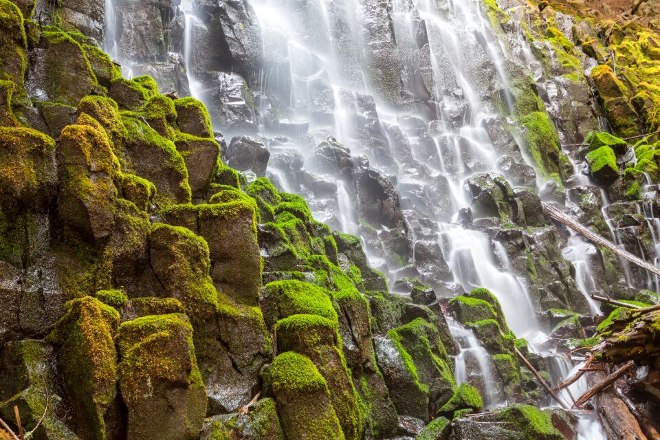 Waterfall rock scenery photo