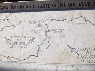 Vivar del Cid - Mapa en relieve del Camino del destierro del Cid 6