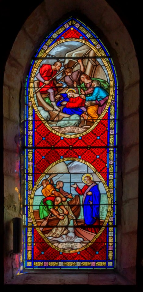 Vitrail peche miraculeuse Saint-Pierre Marsilly Charente-Maritime-2