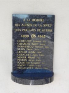 Vitry-le-François gare, plaque commémorative guerre