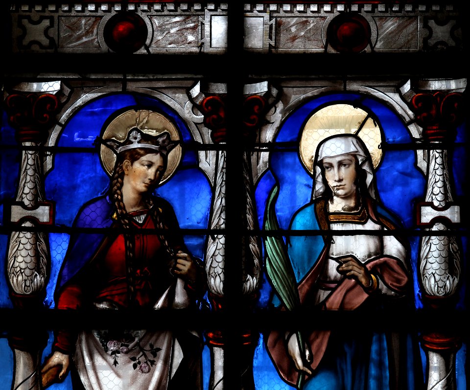 Vitrail Hôtel-Dieu Nogent-sur-Seine Ottin Verrière Sainte Elisabeth et Sainte Félicité Détail 07092019 8124