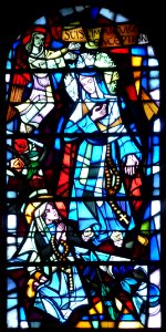 Vitrail de Ste Bernadette et de Notre-Dame de Lourdes (Saint Aloyse, Strasbourg)