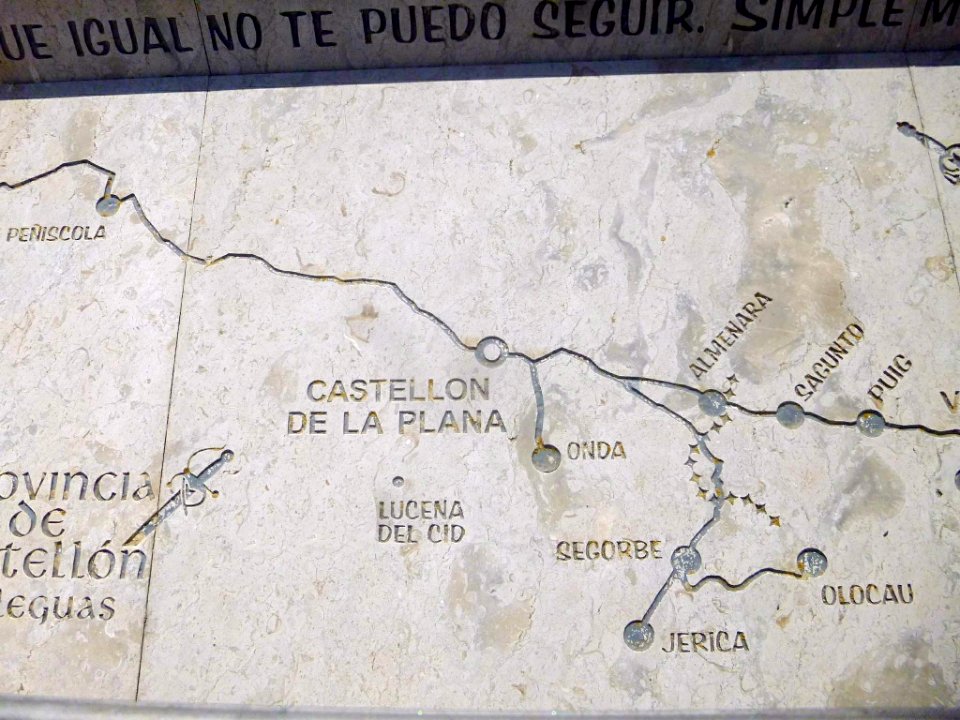 Vivar del Cid - Mapa en relieve del Camino del destierro del Cid 7