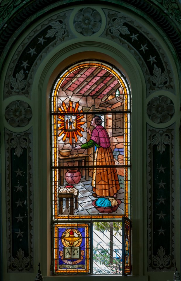 Vitral en la Basilica of Our Lady of the Rosary of Chiquinquirá