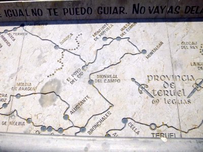 Vivar del Cid - Mapa en relieve del Camino del destierro del Cid 5