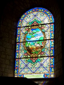 Vitrail cheval, église Saint-Omer de Serques