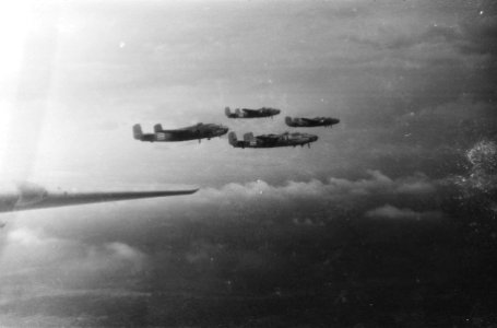 Vliegshow. Vliegtuigen in de lucht. Mitchell B-25, Bestanddeelnr 171-4-1