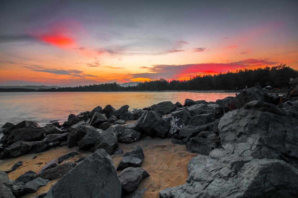 Seashore sky evening