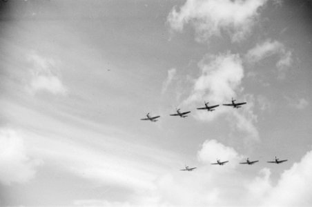 Vliegshow Jachtvliegtuigen P-51 Mustang in formatie, Bestanddeelnr 194-4-2