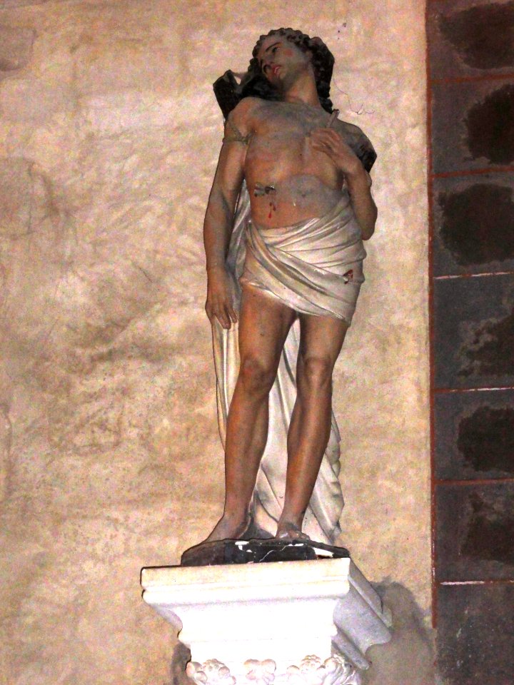 Vivoin (Sarthe) église, statue saint Sébastien