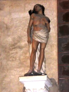 Vivoin (Sarthe) église, statue saint Sébastien