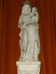 Vivoin (Sarthe) église, statue Vierge et Enfant