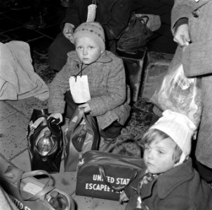 Vluchtelingenkinderen uit Hongarije arriveren per trein te Leiden en verblijven , Bestanddeelnr 908-3025