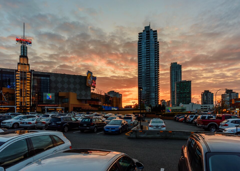 City cloudy evening