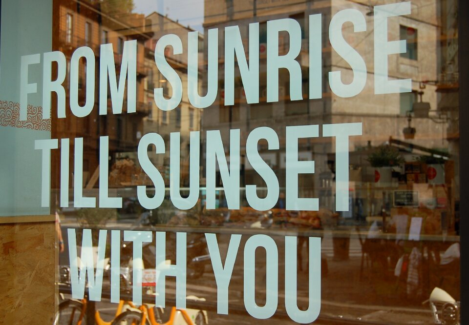 Sunset sweet message