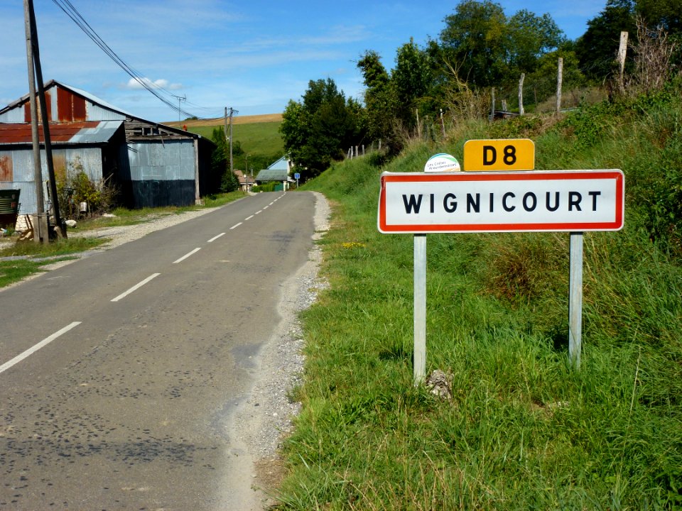 Wignicourt (Ardennes) city limit sign