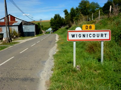 Wignicourt (Ardennes) city limit sign