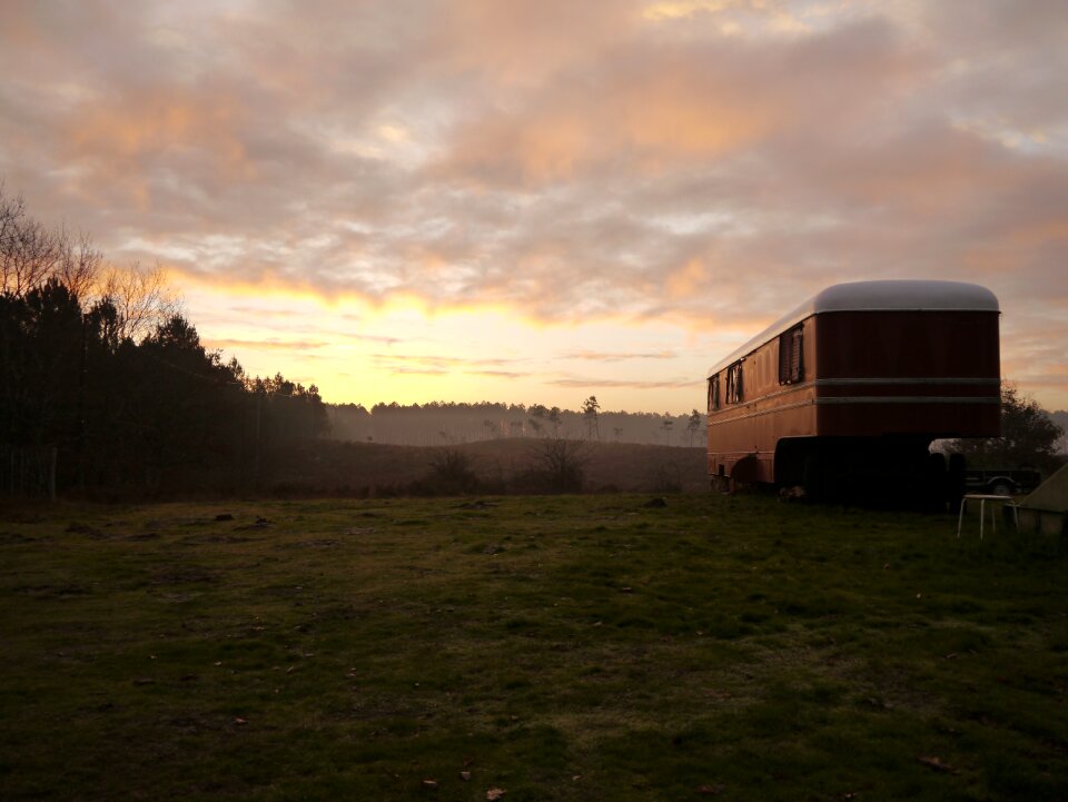 Sunset solitude brown camping
