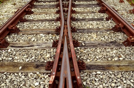 Railway railroad tracks marshalling yard photo