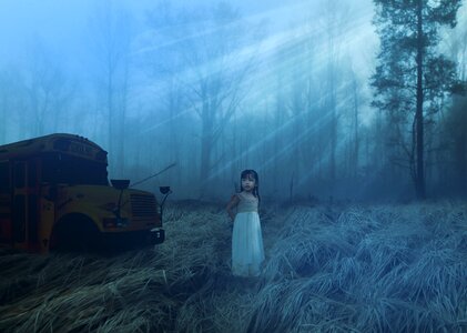 Blue school blue alone blue horror
