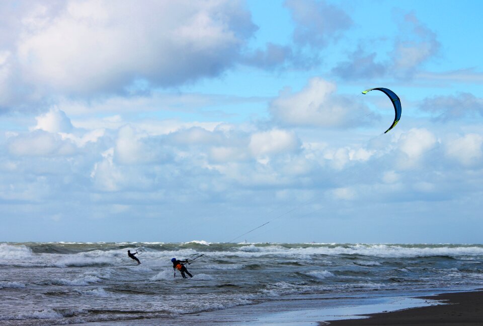 Kitesurfer wind sea photo