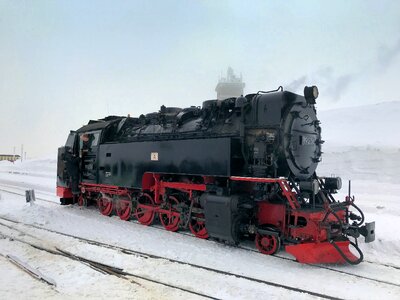 Railway line train steam photo