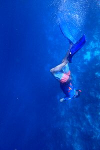 Underwater blue sea photo