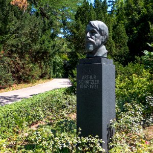 Wien 18 Türkenschanzpark fe Denkmal Arthur Schnitzler