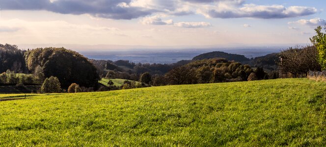 Rhine valley landscape distant view