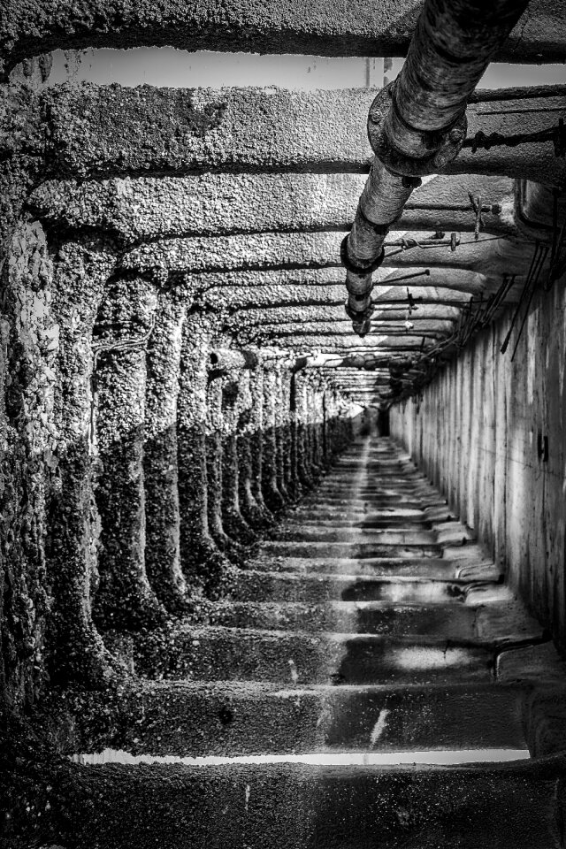 Strange tunnel black and white