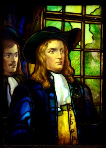 William Penn, Peace Movement, Pennsylvania (presentation window) - Frederick Stymetz Lamb, J. & R. Lamb Studio, New York, c. 1908, glass, lead, wood - Brooklyn Museum - DSC09493